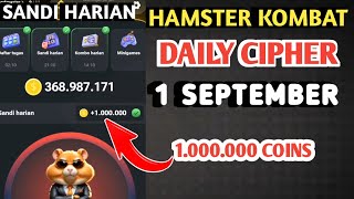 HAMSTER KOMBAT DAILY CIPHER TODAY CODE 1 SEPTEMBER | SANDI HARIAN HAMSTER KOMBAT HARI INI SEPTEMBER