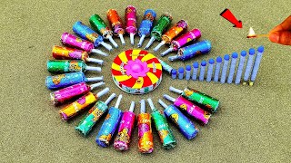 Lot Of Bullet Bomb vs Ground Chakkar vs Matchstick Chain Reaction Dominos | Crackers Experiments 😱 |