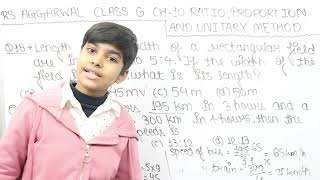 Rs Aggarwal - Exercise 10D - Question Number 18 to 20- Ratio , Proportion and Unitary method Class 6