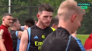 Declan Rice training with his new Arsenal teammates on their US pre-season tour 🇺🇸 🔴