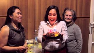 Tita Helen blowing her candles