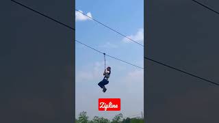 Zipline 😲 Mja aa gya 🤣#flying #zipline #fun #explore #adventure #viral #adventuretime