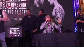 Logan Paul walks out of press conference ahead of fight with KSI!