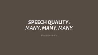 Speech Quality Exercise (Many, many) | MC Music Studios