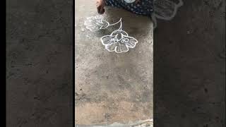 Easy flower rangoli