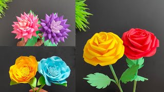 Diy Paper Flower🌹🪷🌷🏵️ making Ideas | Paper Craft #wallhanging #viral #viralvideo #flowers #paperrose