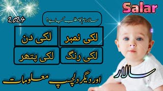 Salar name meaning and lucky  number urdu & Hindi |Salar Naam ka matlab 2024|سالار نام کے معنی