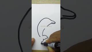 easy way to draw dolphin