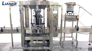 Automatic liquid filling capping labeling machine for cosmetic liquid filling packing