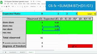 Chi-Squared (𝛘²) Analysis Google Sheet