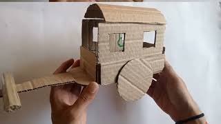 how to make bullock cart with cardboard l cardboard easy craft l Diy craft ideas with cardboard