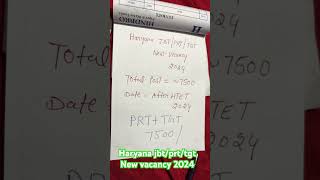 Haryana JBT/PRT/TGT New vacancy 2024|Htet 2024| HSSC New vacancy 2024