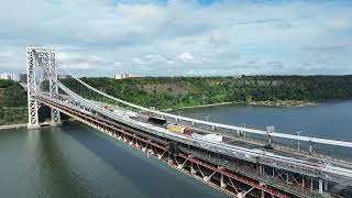 4K Drone: George Washington Bridge & New York City in Autumn | Scenic Views of Hudson River