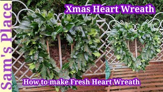 How to make a Fresh Evergreen Heart-shaped  Wreath | Xmas Decor | Evergreen Wreath