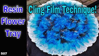 HOW TO make Resin Flower Tray using Cling Film Technique