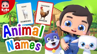 English Nursery Rhymes | Mary Had A Little Lamb | Animal Names | Animal Sounds |  (Kubo House)