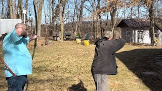 Bending sticks with dad#tradlife #bowhunting #eastonarchery #longbow #traditionalarchery