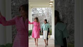 First Lady Melania Trump in pink outfits. #Melania