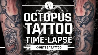 TATTOO TIME-LAPSE #035 | OCTOPUS BLACK AND GREY