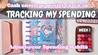 HOW TO TRACK YOUR DAILY SPENDING | WEEK 1 | CASH ENVELOPE WALLET CHECK-IN