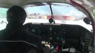 Snow Runway Takeoff in Mooney M20J 201