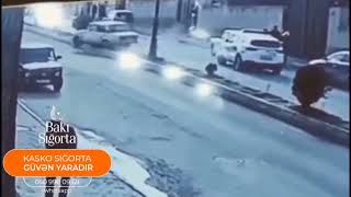 Yol polisindən qaçan sürücü betonun üstündən keçdi