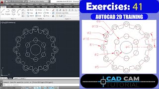 Autocad 2D Practice Drawing / Exercise 41/ Simple Tutorial