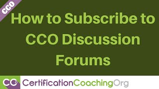 How to Subscribe to CCO Discussion Forums