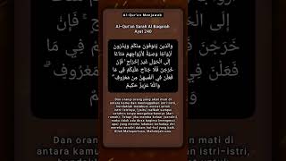 Al Qur'an Surah Al Baqarah Ayat 240 #shorts