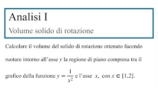 Volume di un solido di rotazione