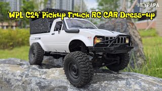 [4K] 'WPL C24' Pick-up Truck RC CAR Small Dress-up and Driving Video