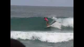 Filipe Toledo 2 Airs in Same Wave - Filmed from the sand