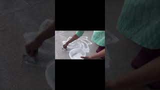 Purattasi Day 4 - kolam with roller - design and inspiration  Dr. Kasthuri Venkat