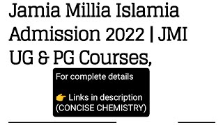 Jamia Millia Islamia I PG Admission 2022-2023 I For Details 👉 Link in description