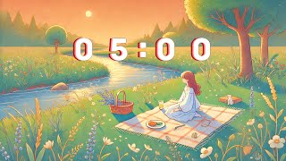 5 Minutes Countdown Timer With Relaxing Lo-Fi Music and Alarm 🎵⏰