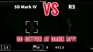 Does the 5D Mark IV FOCUS BETTER in dark than R5 for Video!?  Sort of....