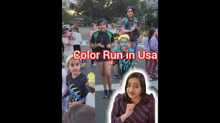 USA में होली की तरह ही स्कूल में मनाई गई कलर रन Color Run