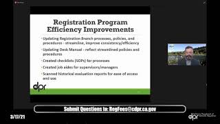 Webinar on Proposed Registration Fee Increase March 17, 2021