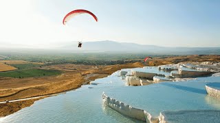 Paragliding over Pamukkale, Turkey