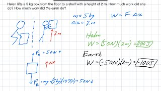 Physics - sample problem to calculate work done lifting a box