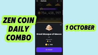 Zen coin daily combo 2 October  | Zen coin today combo cards 1 October | Zen coin airdrop claim