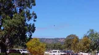 F-18 Air Show 2015. F1-11 JET FIGHTER LOW FLY BY - LOUD