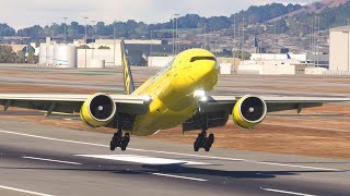 BEST VIEW AIrplane Landing ITAPEMIRIM Boeing 777 At San Fransisco Airport