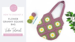 Gorgeous Flower Granny Square Bag Crochet Tutorial - Made Easy!