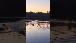 Smooth RC boat slow motion sunset ride #shorts