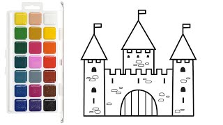 How To Draw A Fairytale Castle Step By Step