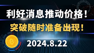 利好消息推动价格！突破随时准备出现！8.22 比特币 以太坊 sol ada 行情分析。