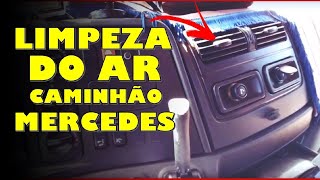 limpeza da tela de proteção do ar condicionado do Mercedes