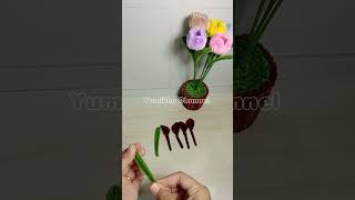 DIY | How to makeTulip Flower with Pipe Cleaners | Easy DIY Project by Yumikha Channel #75