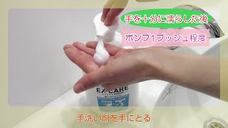 正しい手洗い方法 EX-CAREコンパクト 泡ハンドウォッシュ